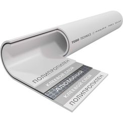 Труба TEBO SDR6 (PN20) 20x3,4 армированная в центре перфор. алюмин. бел. PP-R метр (2/40)