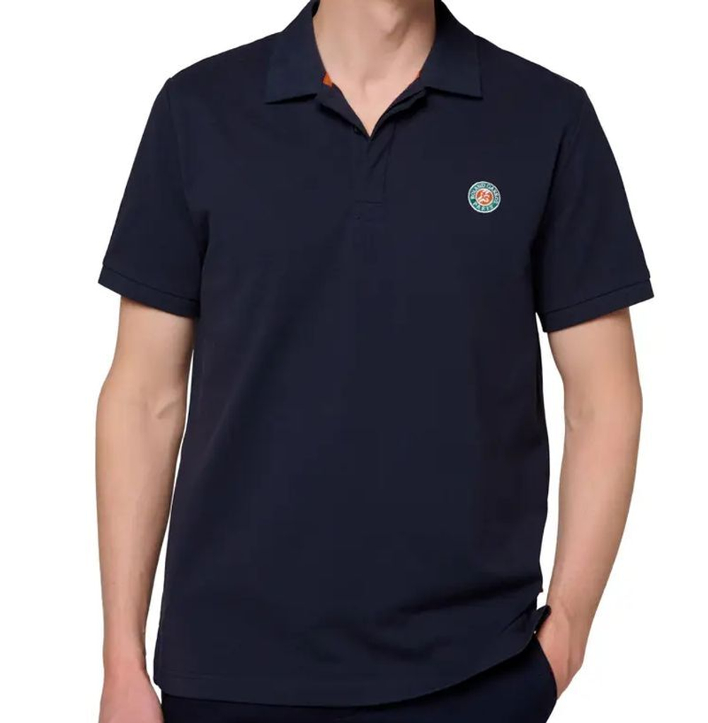 Мужское теннисное поло Roland Garros Basic Islande - темно-синий