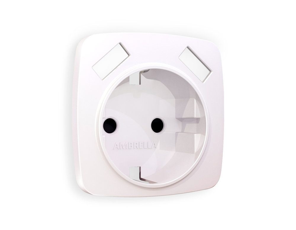 OP2090 Лицевая панель OMEGA (Жемчуг) для электрической розетки с/з со шторками 2USB A+A QUANT