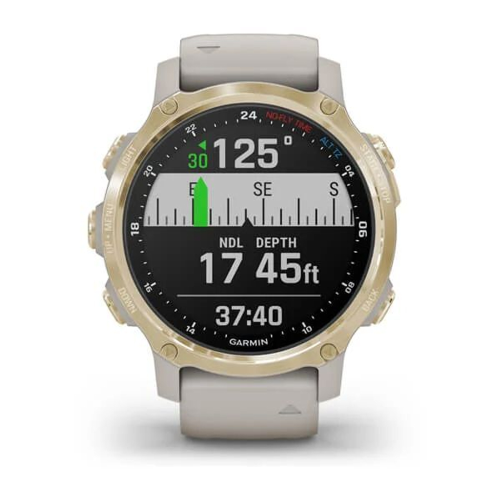 Смарт-часы GARMIN Descent Mk2s светло-золотистый корпус со светло-песочным силиконовым ремешком, 010-02403-01