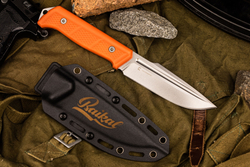Туристический нож Baikal D2 StoneWash Kydex, G10 Orange