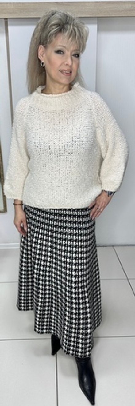 Белый итальянский свитер букле