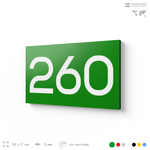 Номер на дверь 260, табличка на дверь для офиса, квартиры, кабинета, аудитории, склада, зеленая 120х70 мм, Айдентика Технолоджи