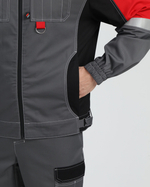 Костюм Вектрон-1 (тк.Смесовая МВО,240) брюки, серый/черный/красный