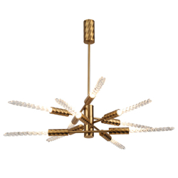 5449/28L L-VISION ODL_EX26 039 сатинированн.латунь/прозрачн./металл/стекло Люстра LED 28W (10*2.8W) 3000K 1260Лм KOLOS