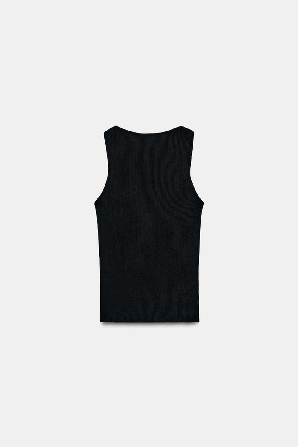 ZARA ФУТБОЛКА В РУБЧИК С КРУЖЕВОМ, ЧЕРНЫЙ