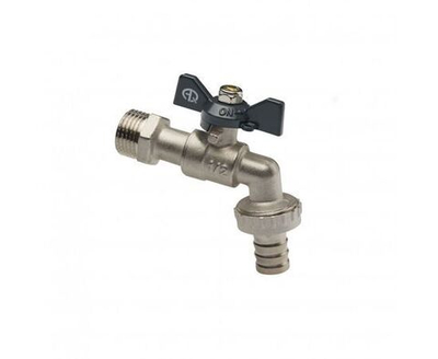 Кран водоразборный со штуцером (бабочка) AQUALINK, 1/2"