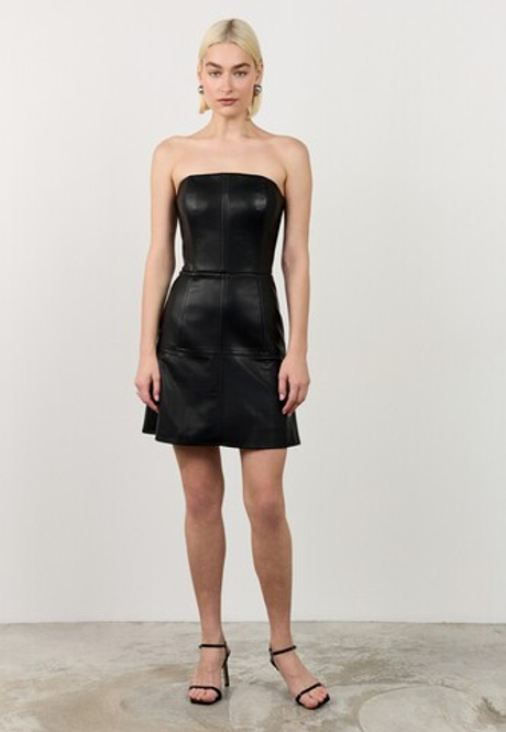 Платье-корсет мини из эко-кожи