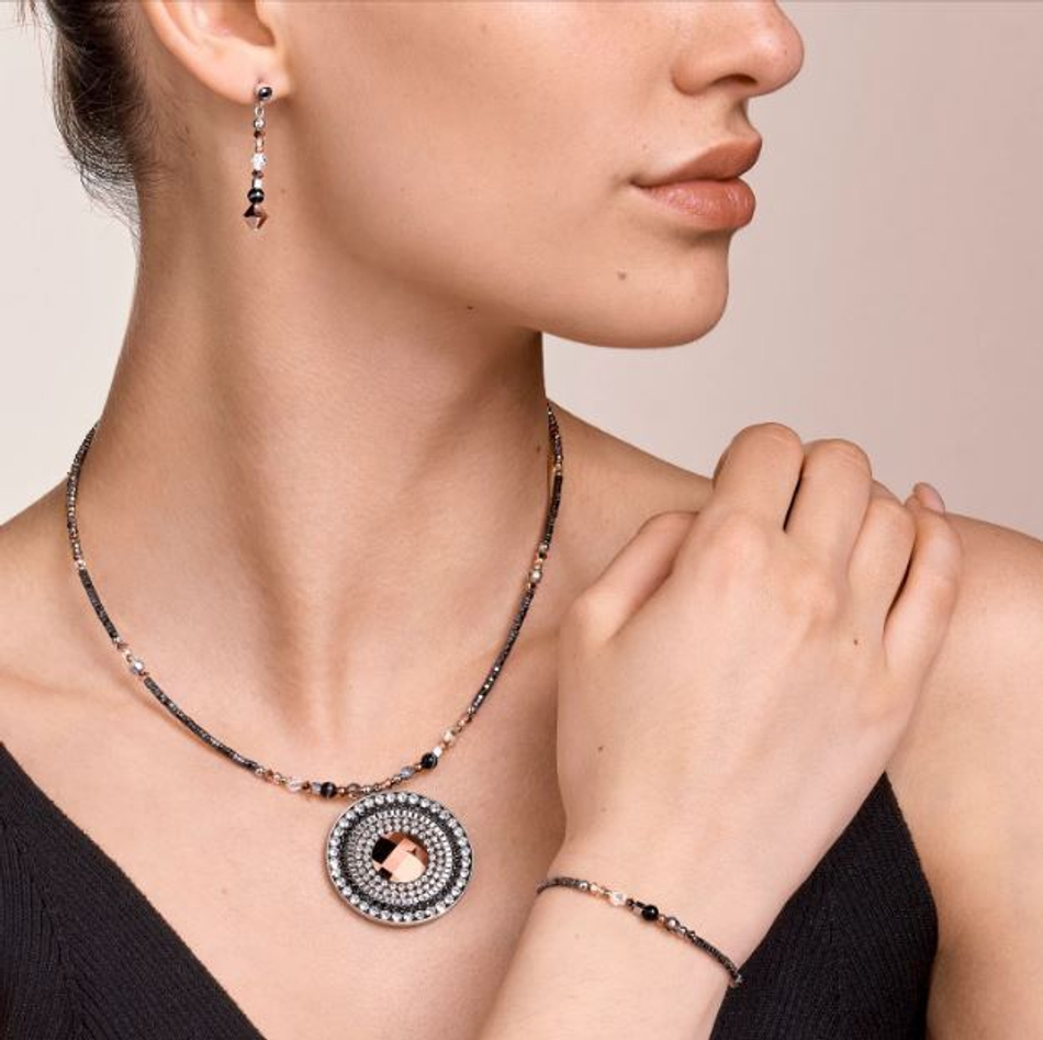 Серьги Coeur de Lion Grey-Crystal 5035/21-1218