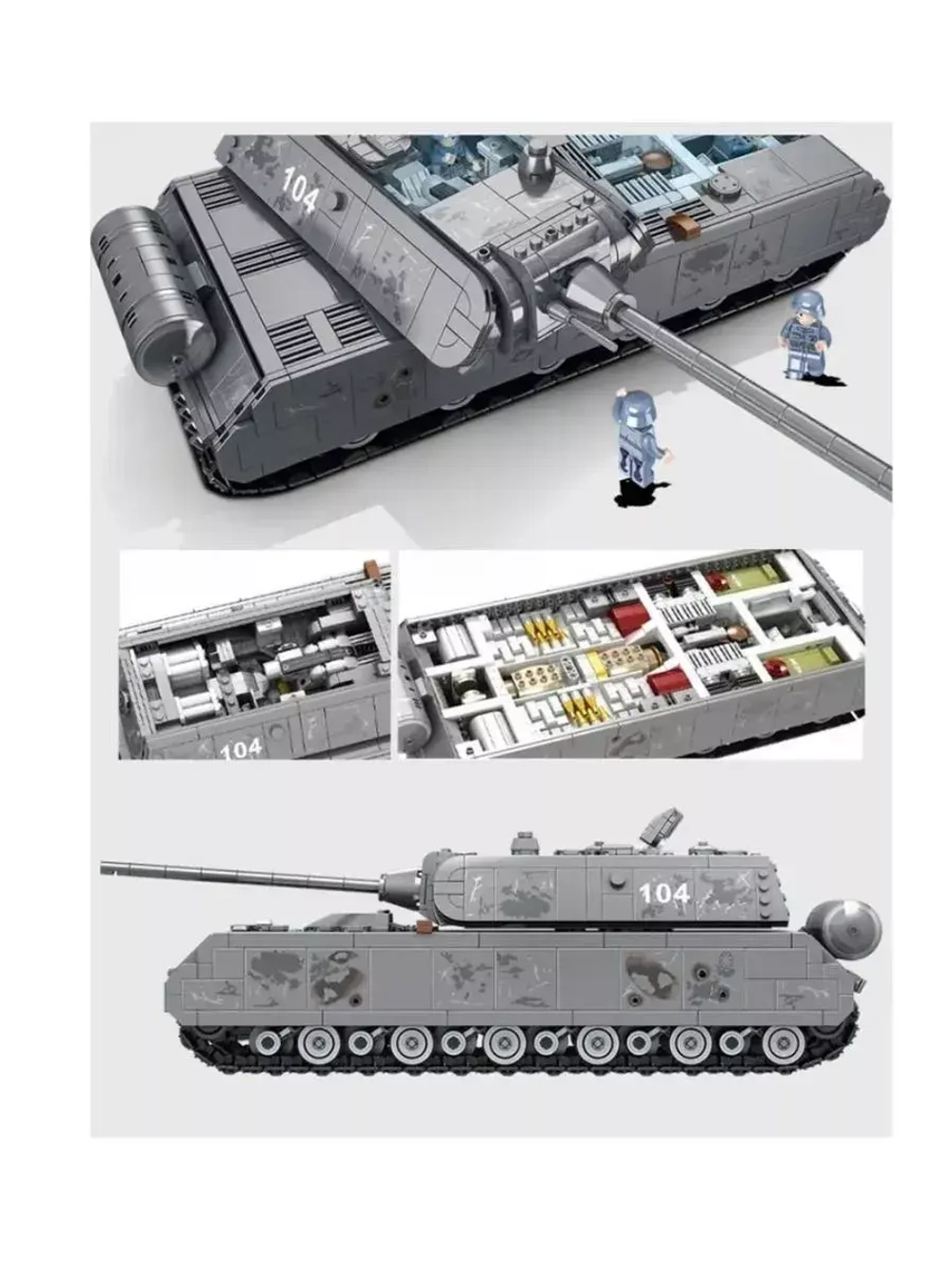Конструктор Сверхтяжелый танк Маус 2127 деталей