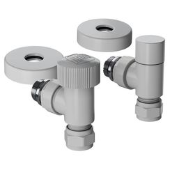 Набор термостатический угловой Royal Thermo Design Pro 15мм М30х1,5 (Белый)