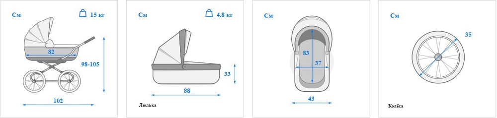 Детская коляска 3 в 1 Roan Emma E-43 (Белый/Бежевый с рисунком)