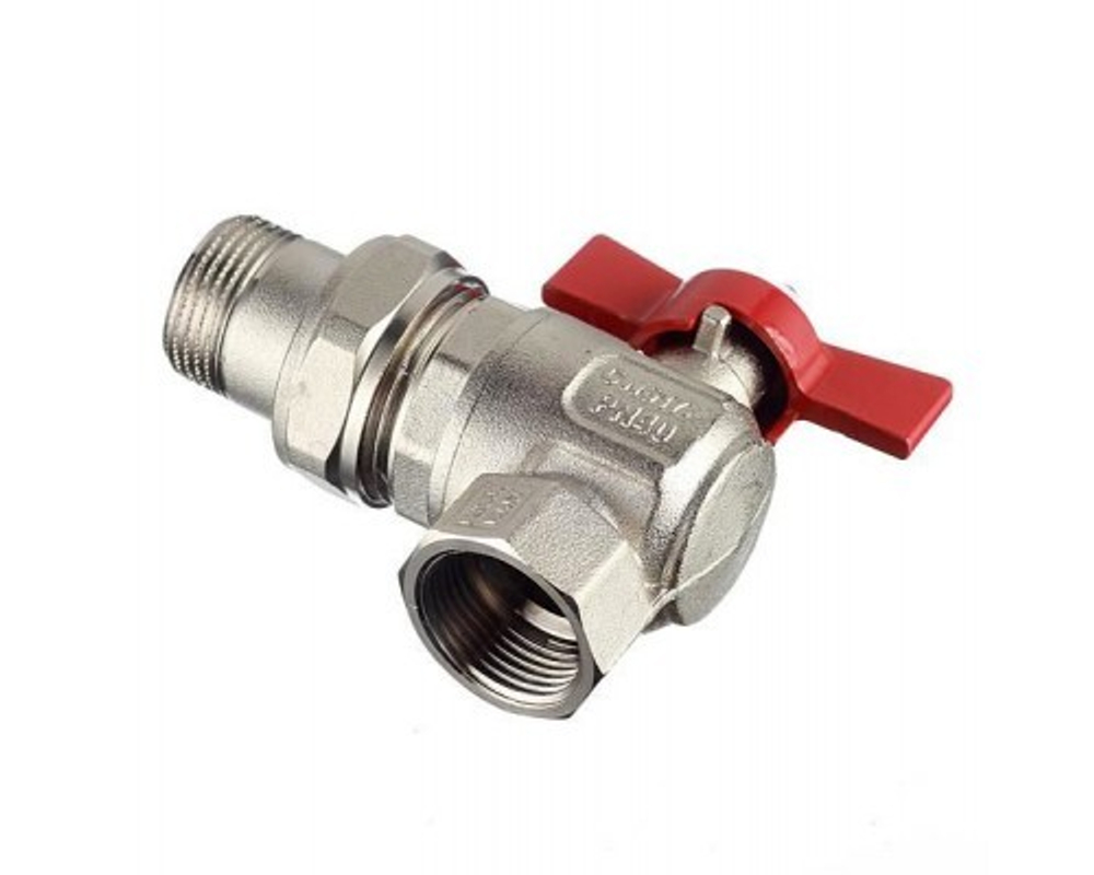 Кран шаровый 20 (3/4") ВН с американкой угловой бабочка (Италия)