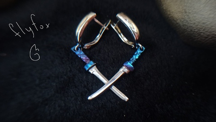 серьги катана