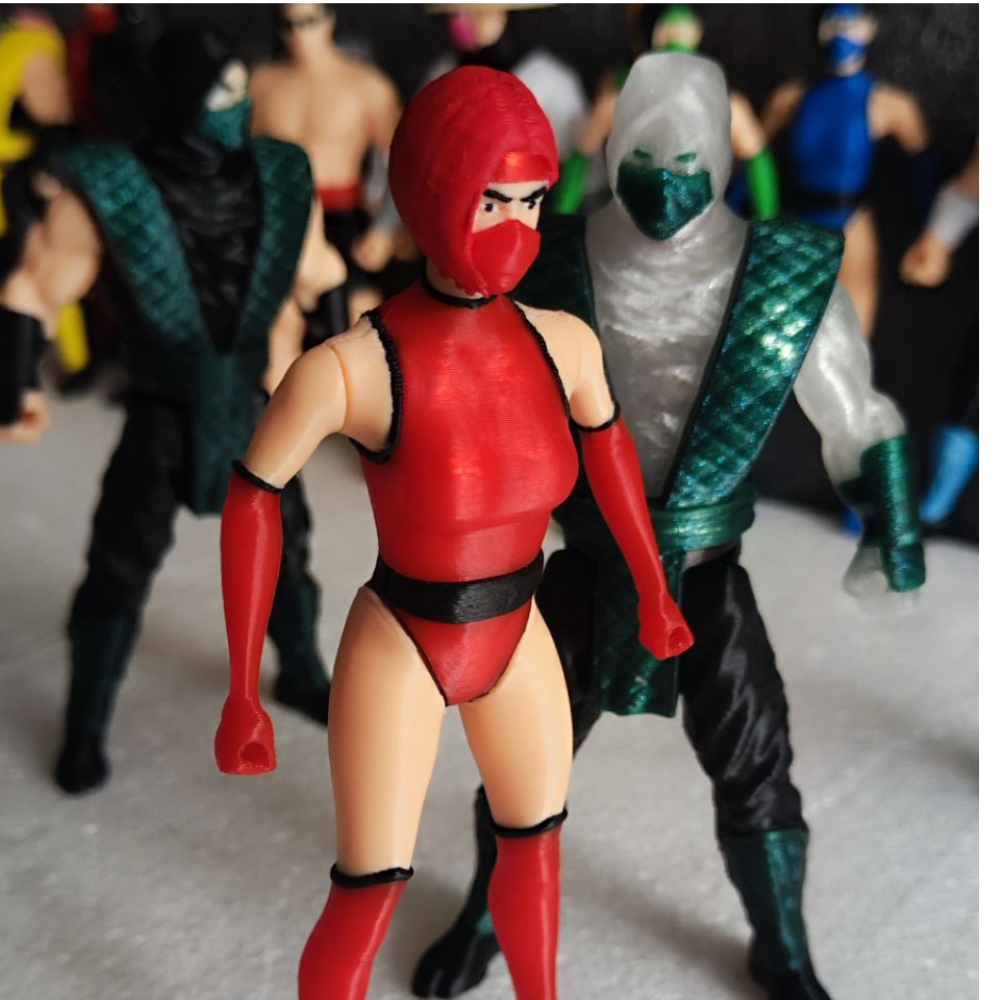 Подвижная фигурка Скарлет (Skarlet) из Mortal Kombat — эксклюзив от студии SAVEG Цвет: Насыщенный красный