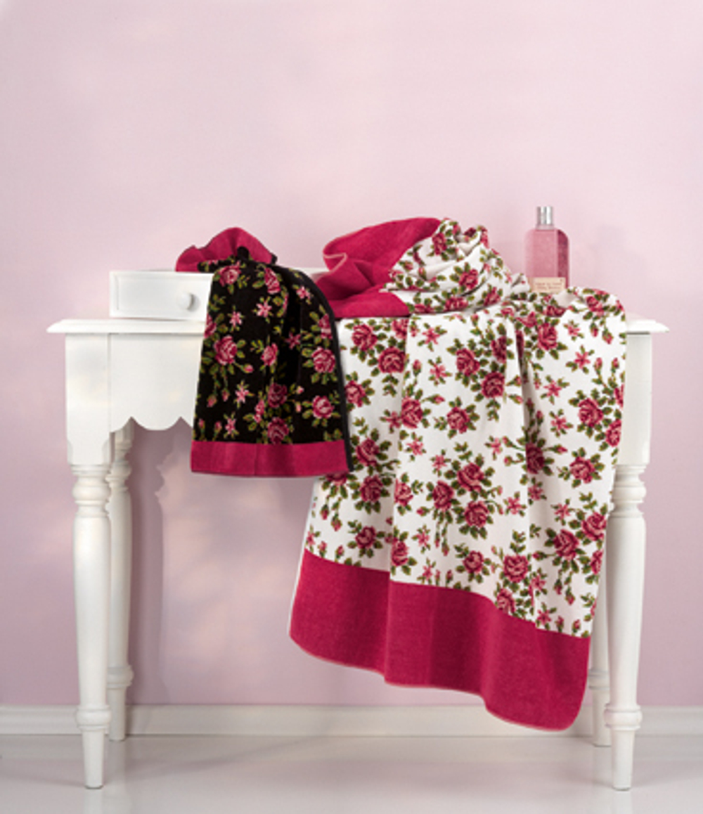 Плед 150х250 Feiler Мiriam weis 127 kirsch/schwarzgrundig Германия