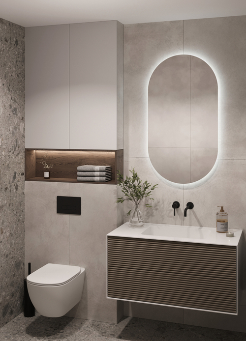 Armadi Art MINIMAL 100 Фасад рифленый RAL 7006 + 6mm WHITE ACRILIC 2 ящика