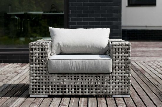 "Тито" кресло из искусственного ротанга, цвет серый