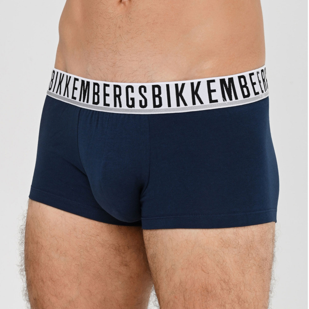 Мужские трусы хипсы синие набор 2 в 1 Bikkembergs ESSENTIAL BKK1UTR01BI/2