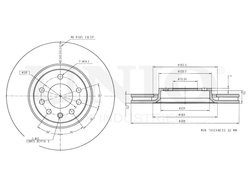 Диск тормозной передний UNIO BRD-20299
