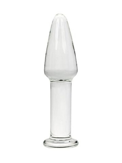 Прозрачный анальный плаг из стекла на длинной ножке - 12 см.