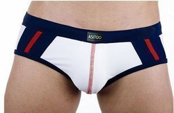 Мужские трусы брифы бело-синие Asitoo Modal White&Navy Brief