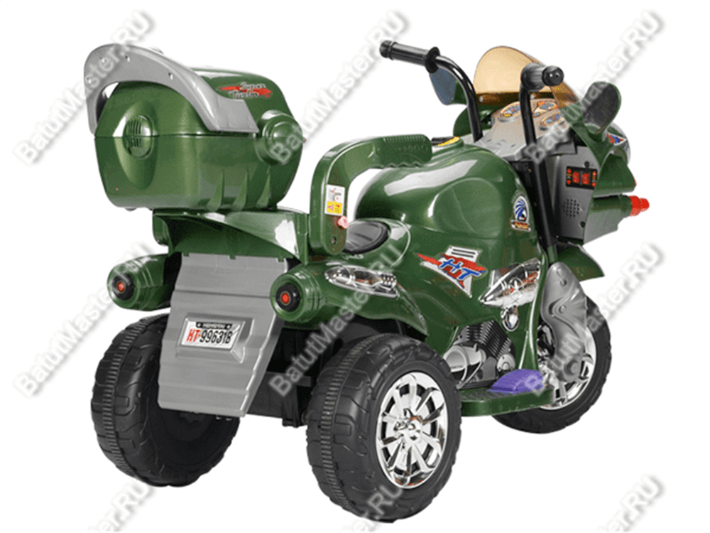 Детский трехколесный электромотоцикл "MalinaBay HT-99631" зеленый