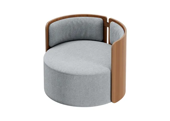 Кресло крутящееся Lagom 800 (светло-серый твид, орех)