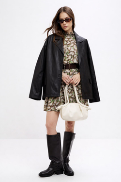 Жакет из экокожи свободного силуэта