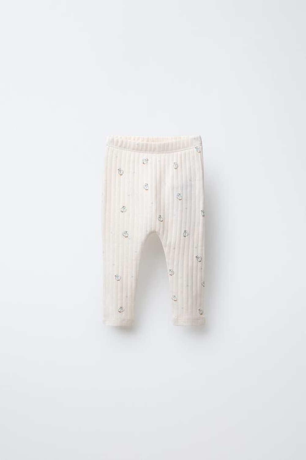 ZARA КОМПЛЕКТ ИЗ КУРТКИ, БОДИ И ЛЕГГИНСОВ С ПРИНТОМ «ГУСИ», СВЕТЛО-БЕЖЕВЫЙ