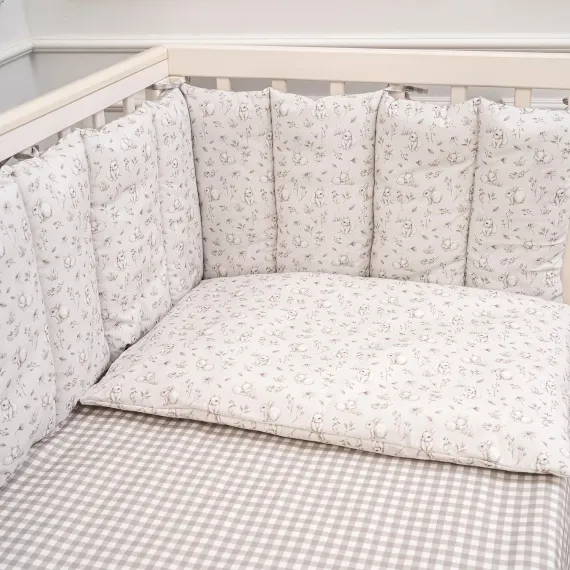 Комплект постельного белья Lollycottons Кролик Лаппин 6 предметов, Серый