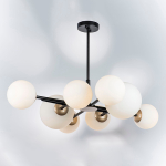 815480 Люстра CROCO 8х40W E14 ЧЕРНЫЙ МАТОВЫЙ/ЗОЛОТО