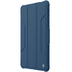 Чехол книжка синего цвета с защитной шторкой для камеры от Nillkin для планшета Xiaomi Pad 6 и Pad 6 Pro, серия Bumper Pro