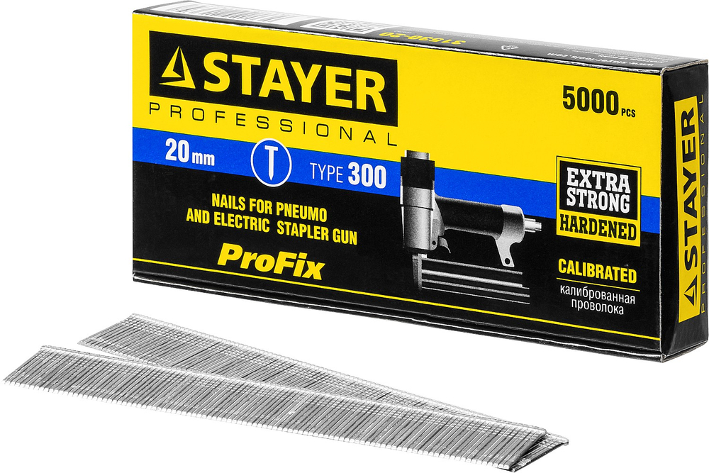 STAYER гвозди тип 300 (47/J/F), 20 мм, калибр 18GA. 5000 шт. (31530-20)