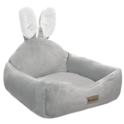 Лежанка квадратная "Зайка", серая, 500*500*220мм, Gamma