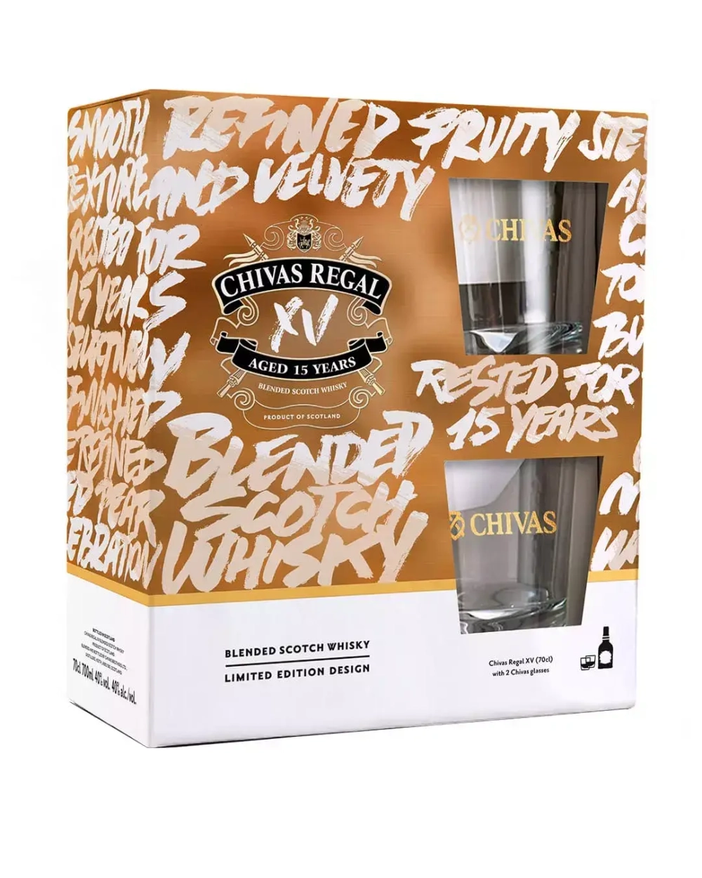 Chivas Regal XV 0,7 л. + 2 стакана VAP