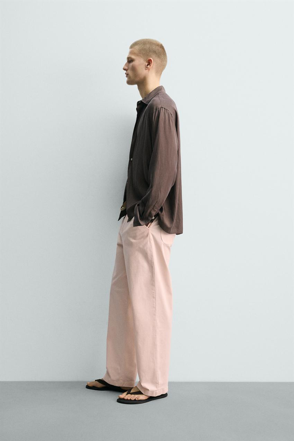 ZARA БРЮКИ ЧИНОС RELAXED FIT, ЦВЕТ РОЗОВОГО ДЕРЕВА