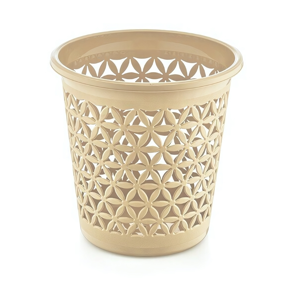 Корзина для мусора "Фловер" 11л молочный