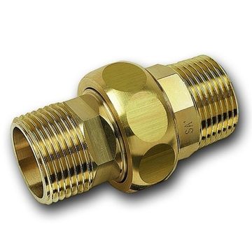 Сгон с плоским уплотнением Sanha PURAFIT 1/2" НР/НР бронзовый, серия 3334 (1333412)