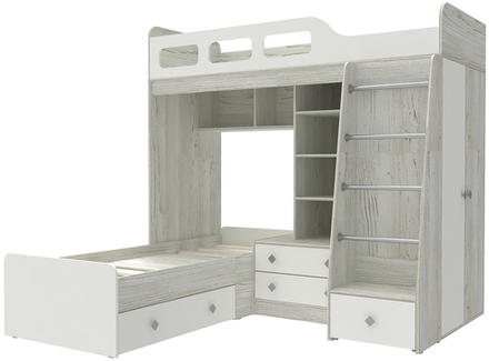 Двухъярусная кровать КарИВи Астра 4 Винтерберг Белый