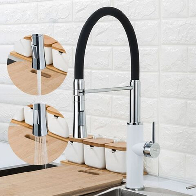 Смеситель для кухни, Frap, гибк излив, с картриджем, черно-бел, F4452-8