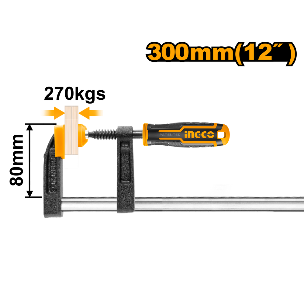Струбцина столярная INGCO HFC020802 INDUSTRIAL 80х300 мм
