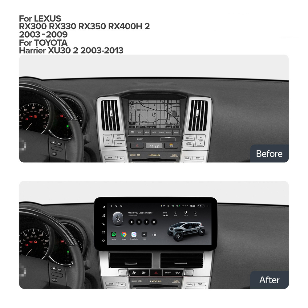 Переходная рамка магнитолы TOYOTA HARRIER, LEXUS RX 2003-2012 12,3 дюймов