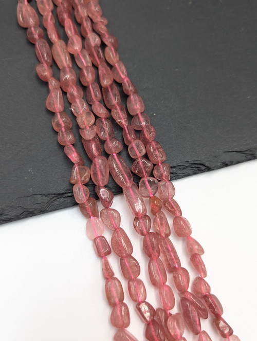 Клубничный кварц галтовка 6-8мм