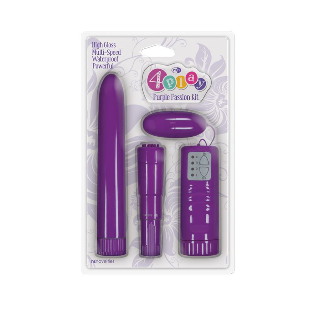 Набор фиолетовых вибромассажеров Pleasure Purple Kit (Цвет: фиолетовый)