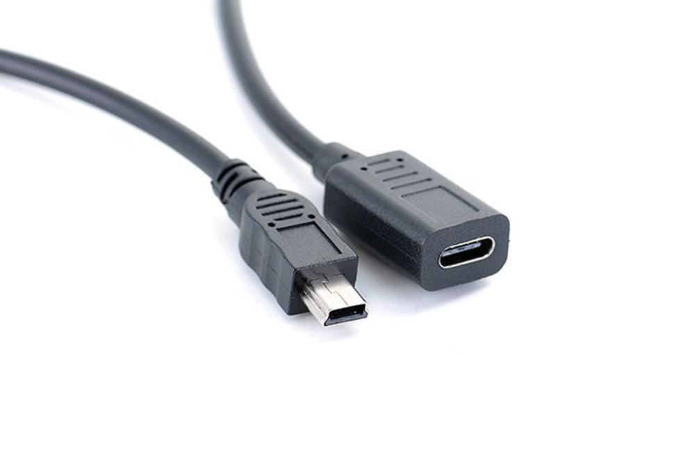 Переходник mini USB (m) штекер на гнездо USB type C (f) 28sm