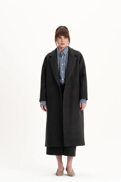 Серое пальто из кашемира