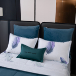 КПБ на резинке Сатин Velouria Luxe с Одеялом VLR018, Евро, 4 наволочки, простынь 180*200*25