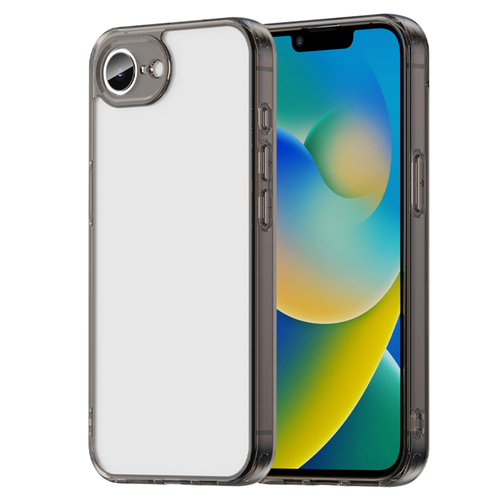 Чехол прозрачный для iPhone 16e, мягкие усиленные боковые рамки тонированные серые