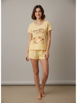 Пижама хлопковая с шортами и футболкой костюм домашний